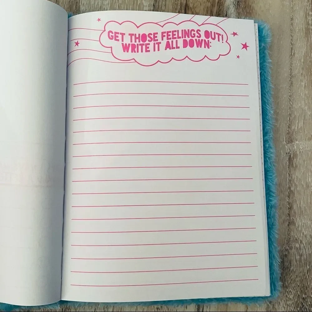 NWT Blue Ranbit Bunny Fuzzy Journal Inspirational Motivational Activity Book
